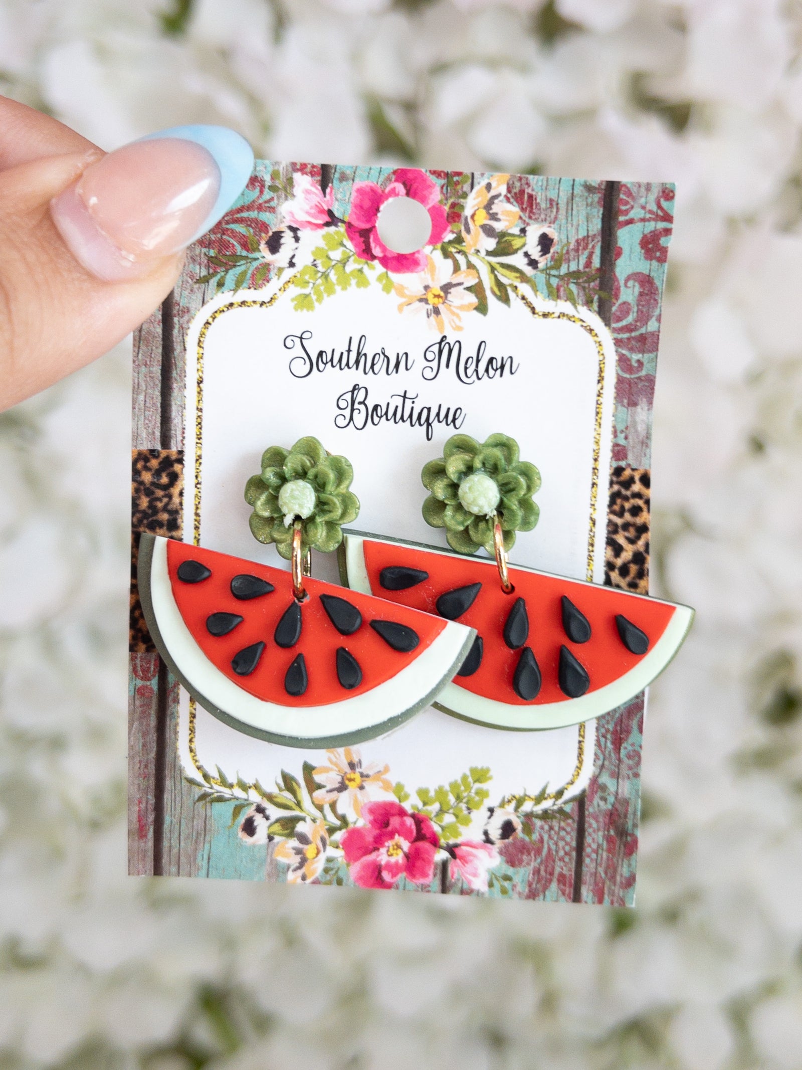 WATERMELON POST CLAY DANGLES