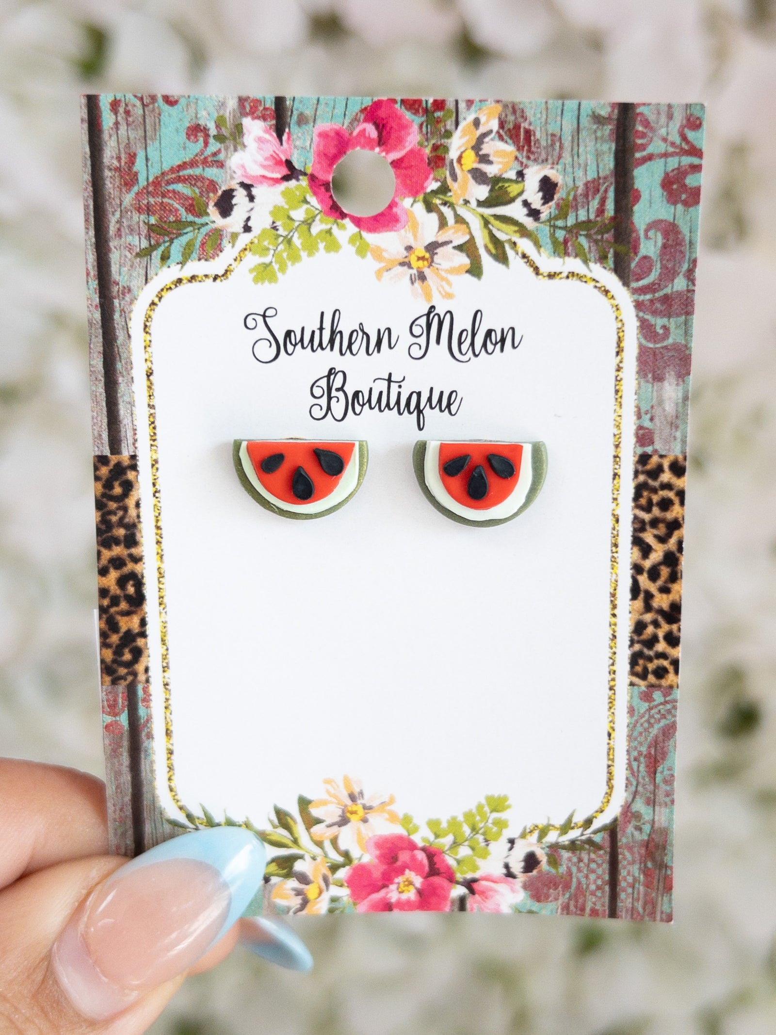 WATERMELON CLAY STUDS