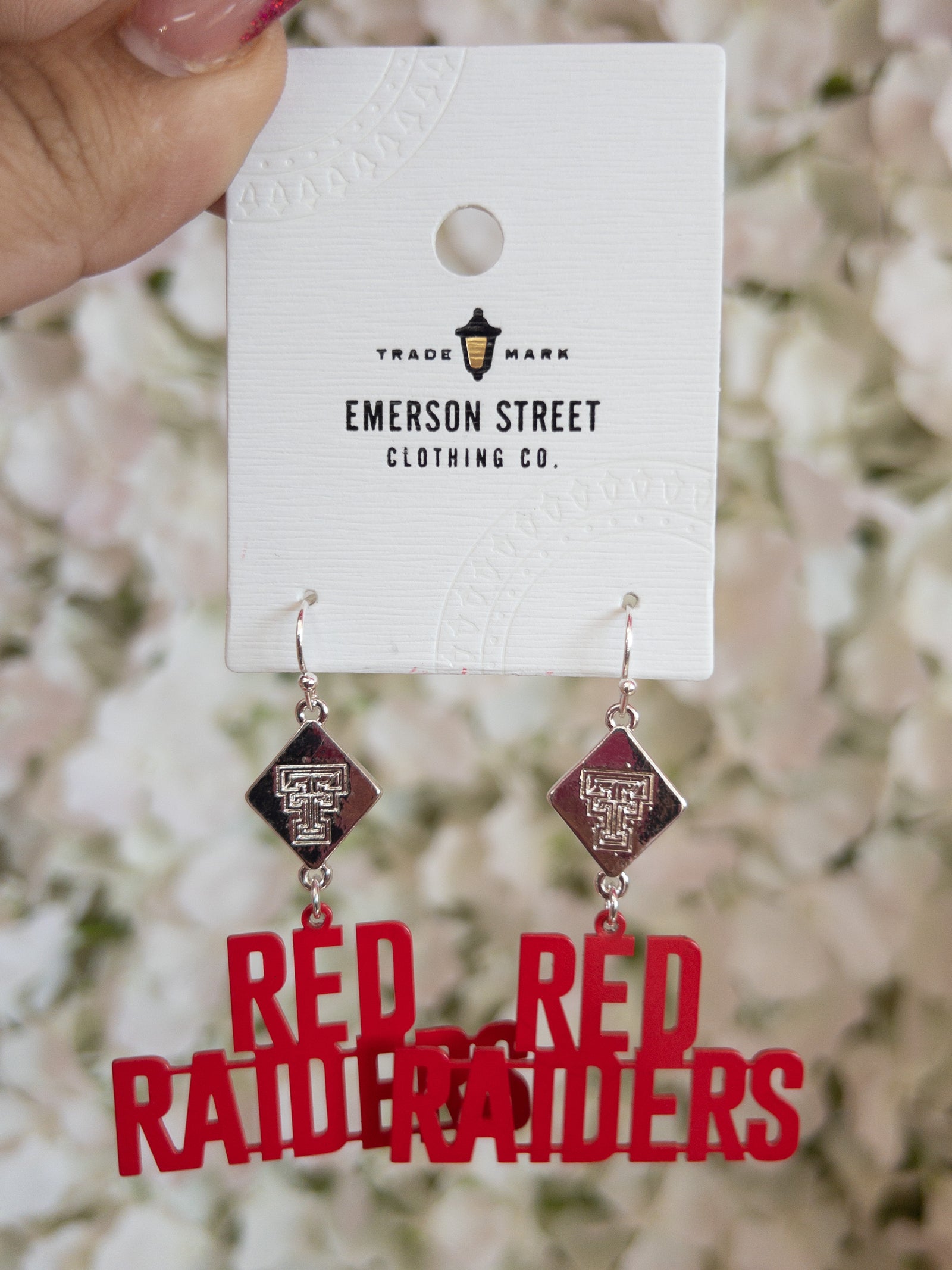 TEXAS TECH BETSY RED RAIDERS LASER CUT EARRINGS
