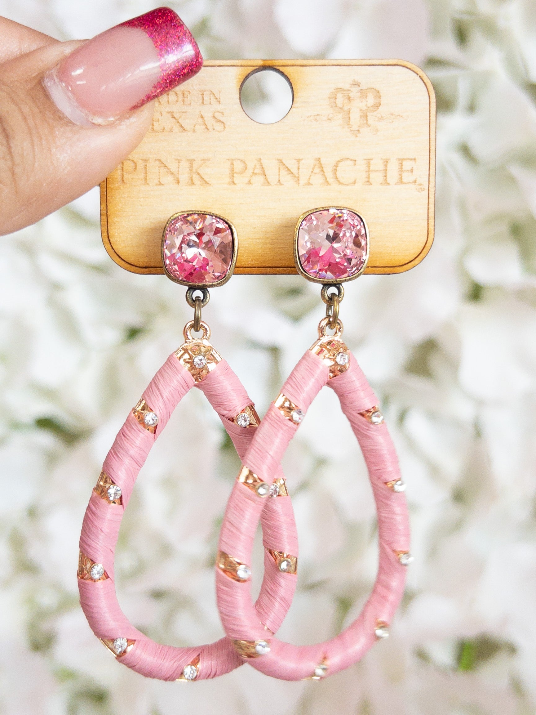 BABY PINK WITH GEM PINK PANACHE DANGLES