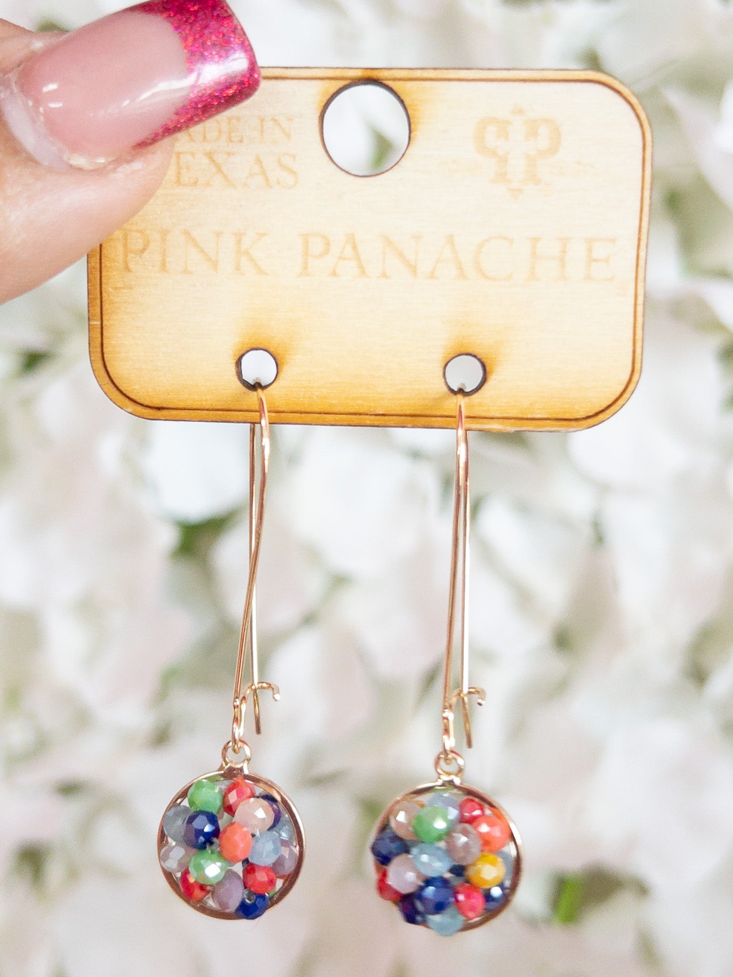 MULTI CLUSTER PINK PANACHE DANGLES