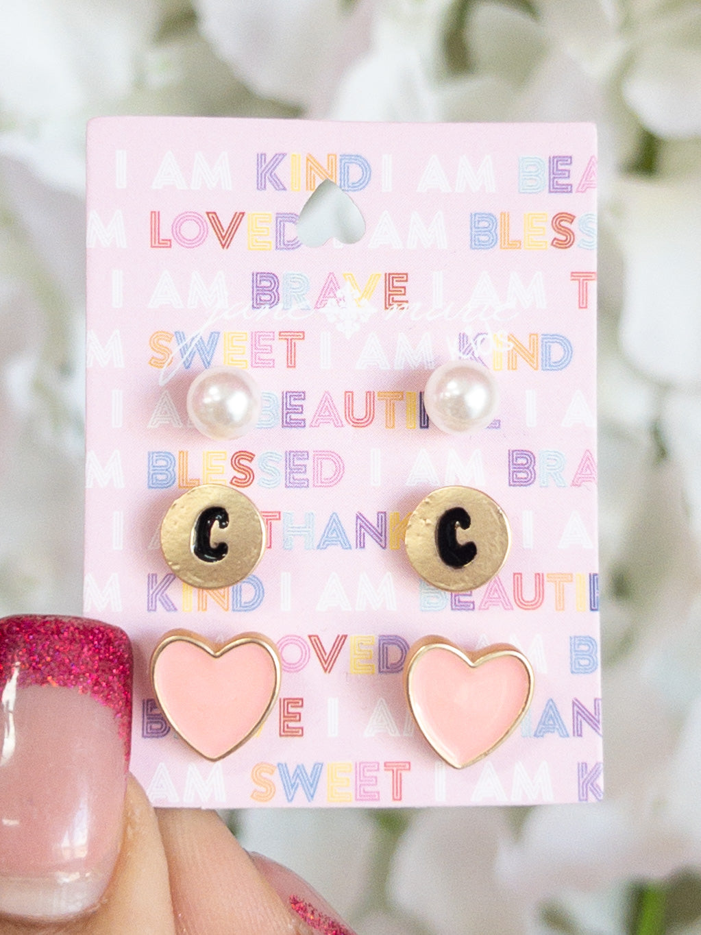 Jane Marie INITIAL PEARL STUDS