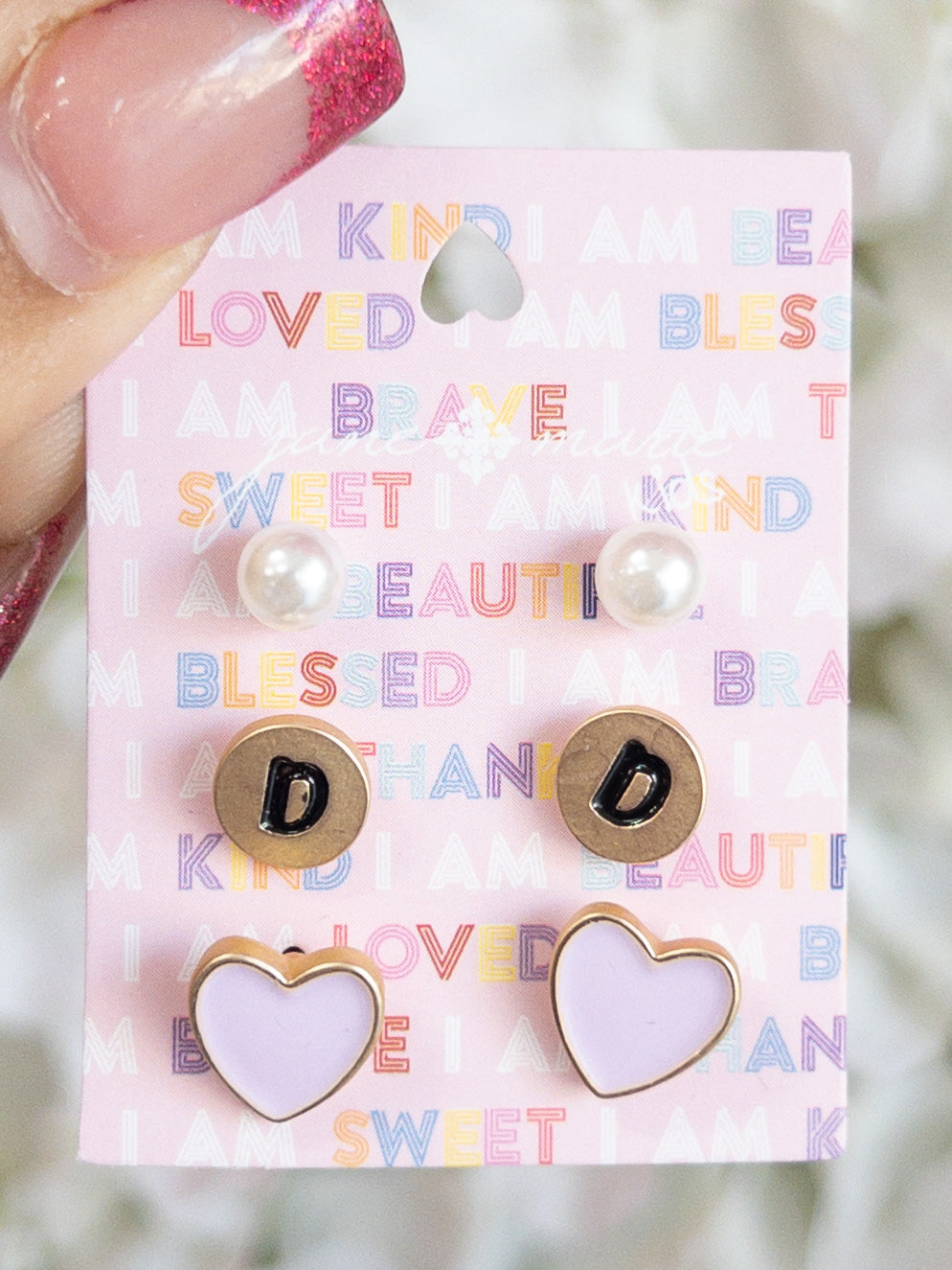 Jane Marie INITIAL PEARL STUDS