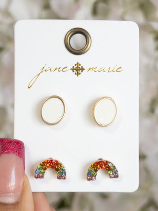 KIDS JANE MARIE 2 SET STUDS RAIN