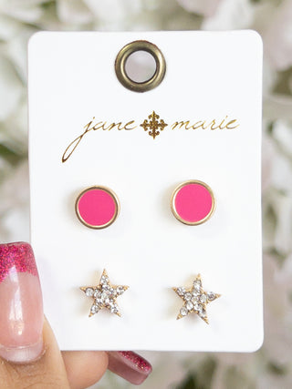 KIDS JANE MARIE 2 SET STUDS STAR