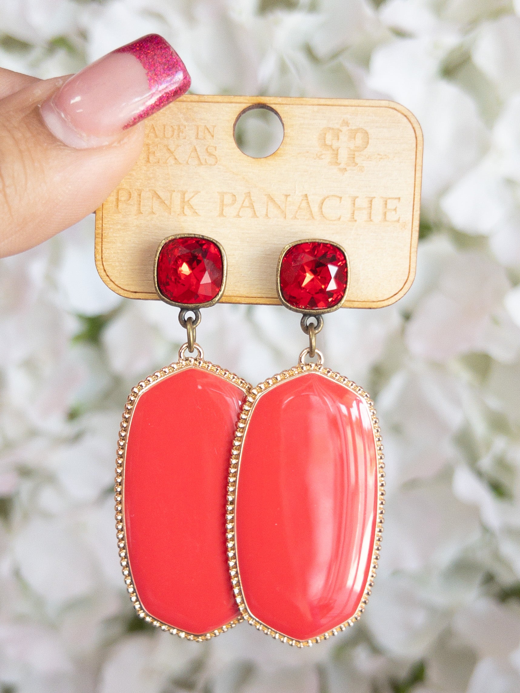 RED PINK PANACHE ELVA DANGLES