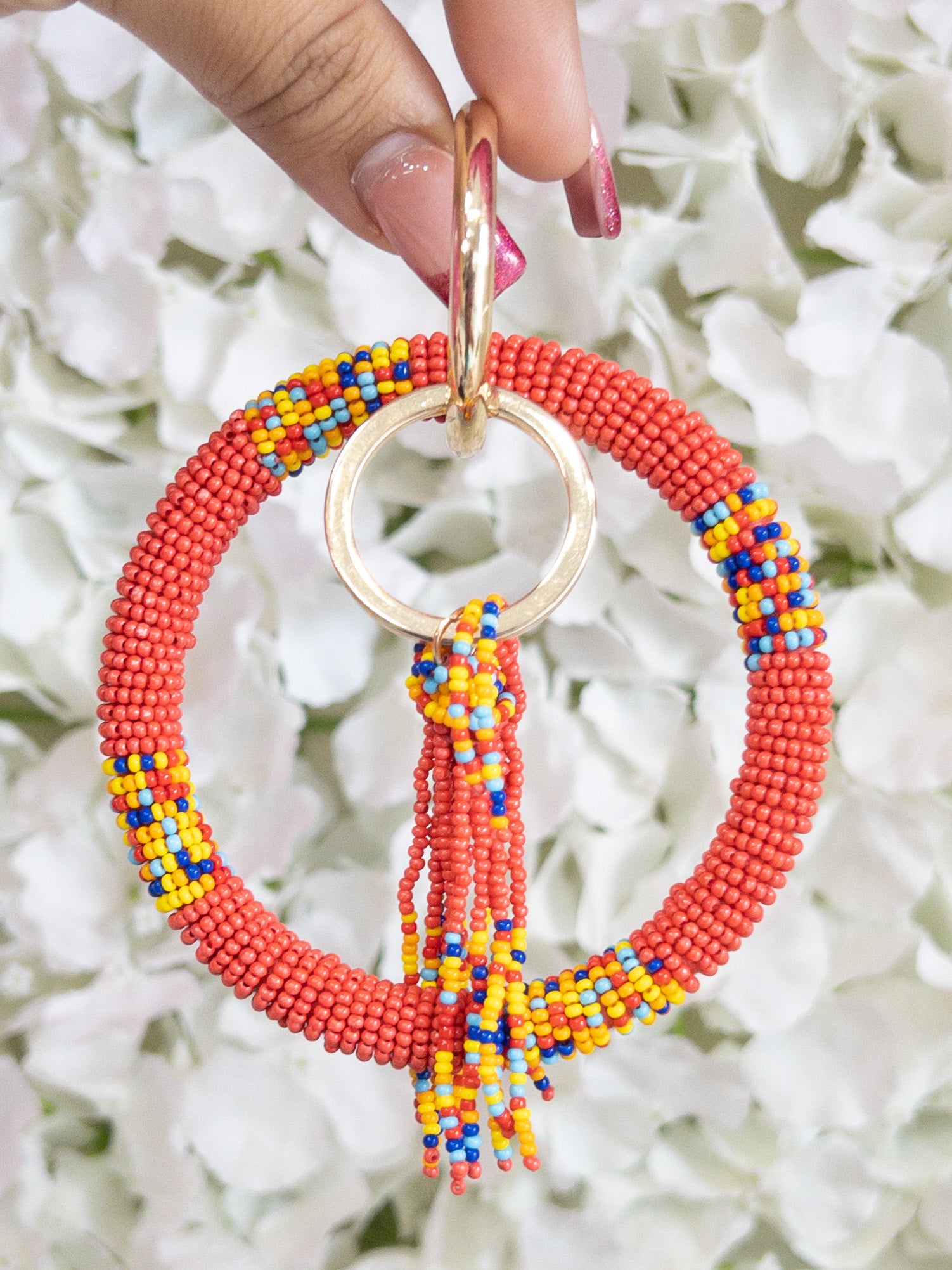 VIBRANT MULTI BEADED KEY RING LA CHIC