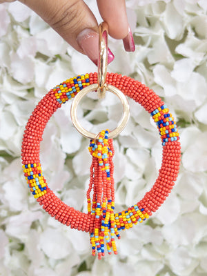 VIBRANT MULTI BEADED KEY RING LA CHIC