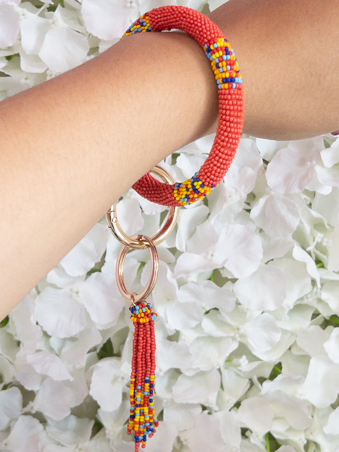 VIBRANT MULTI BEADED KEY RING LA CHIC