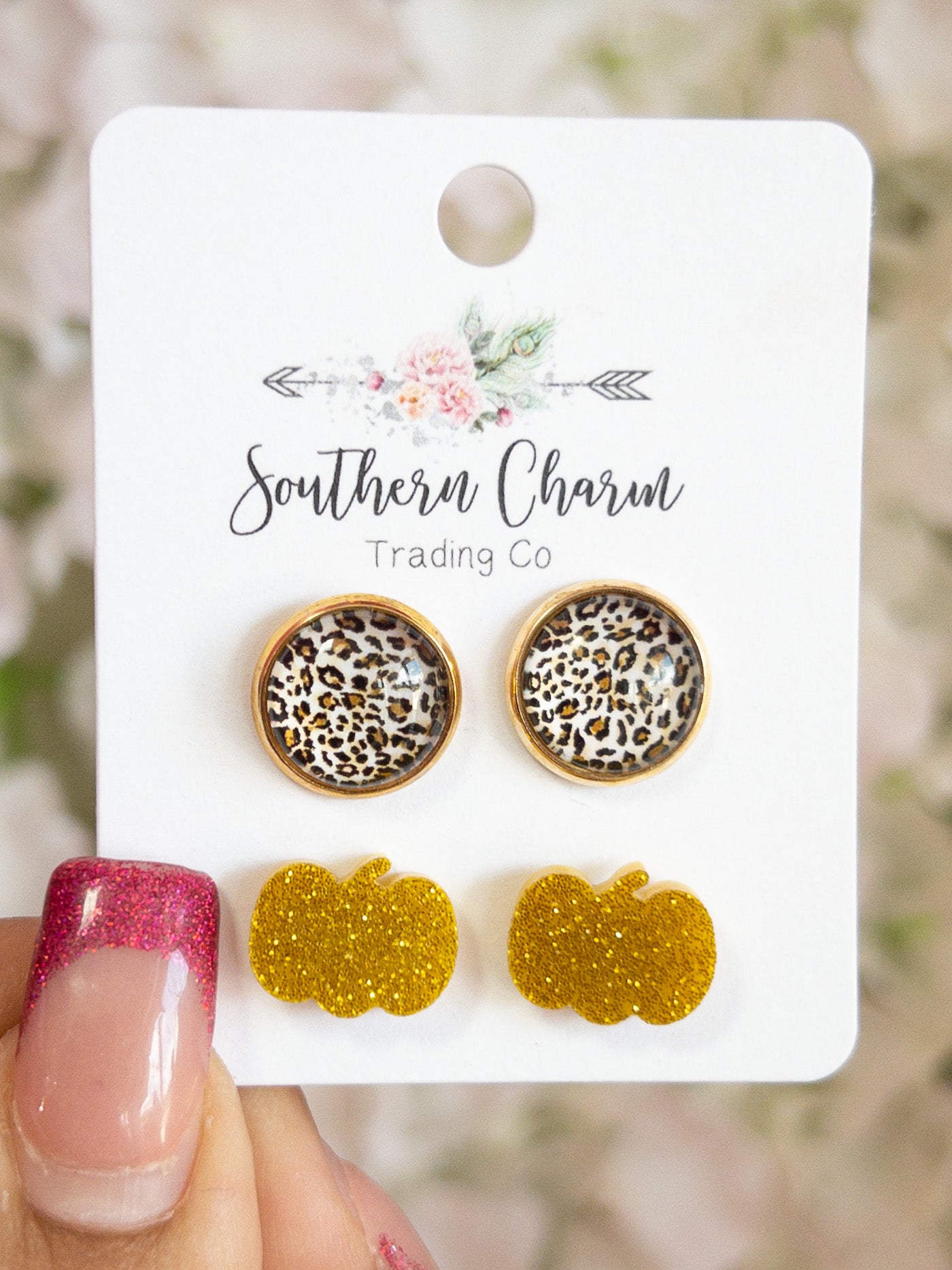 SOUTHERN CHARM LEOPARD GLITTER YELLOW PUMPKIN