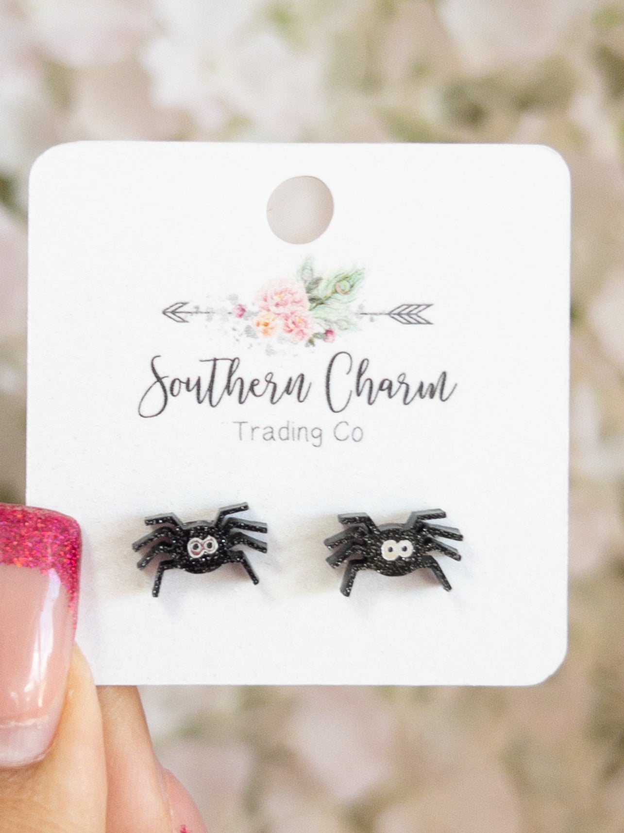 SOUTHERN CHARM GLITTER SPIDER STUD