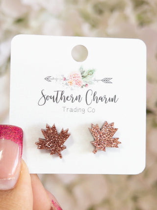 SOUTHERN CHARM GLITTER FALL LEAD STUD