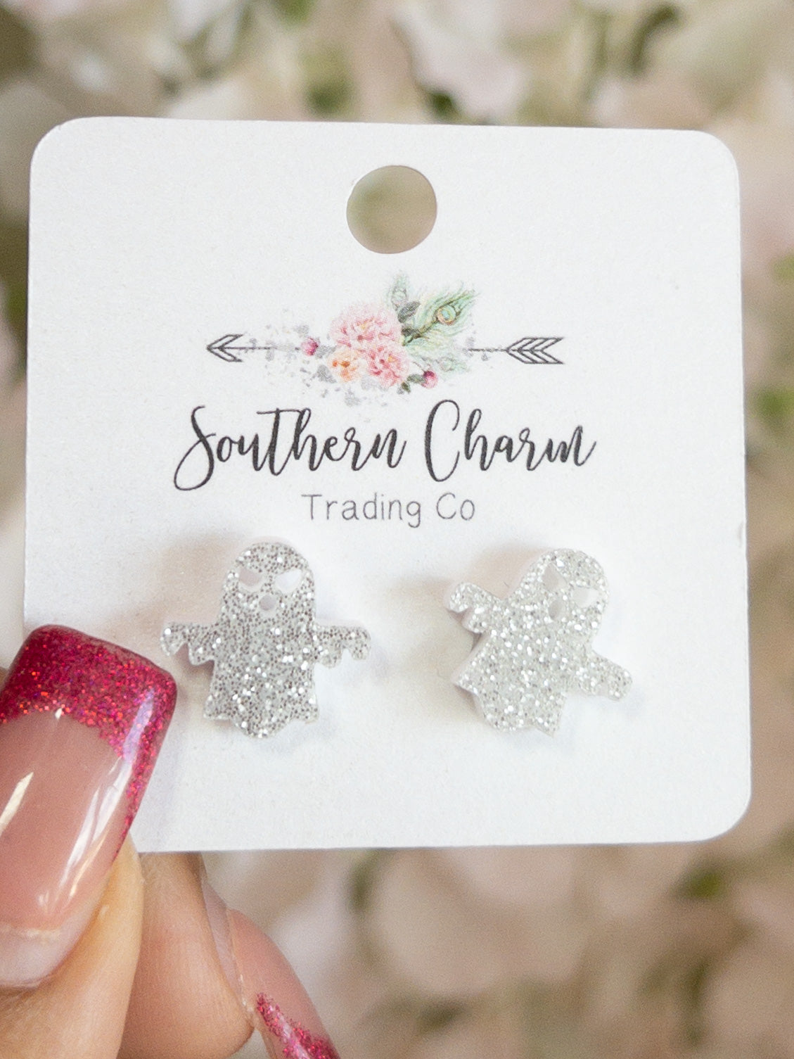 SOUTHERN CHARM GLITTER GHOST STUD