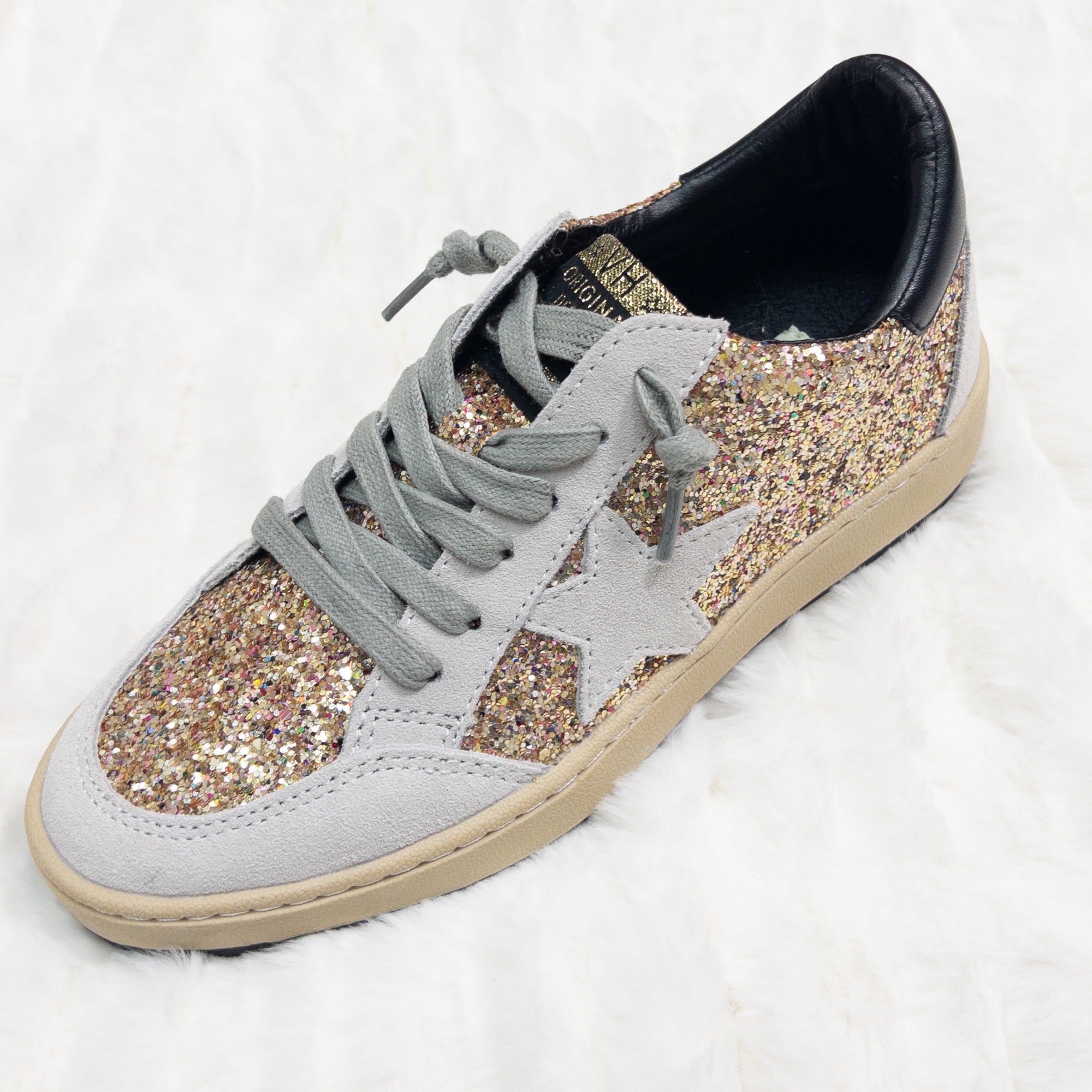 VINTAGE HAVANA KRISTEN GREY/GOLD MIX SNEAKERS