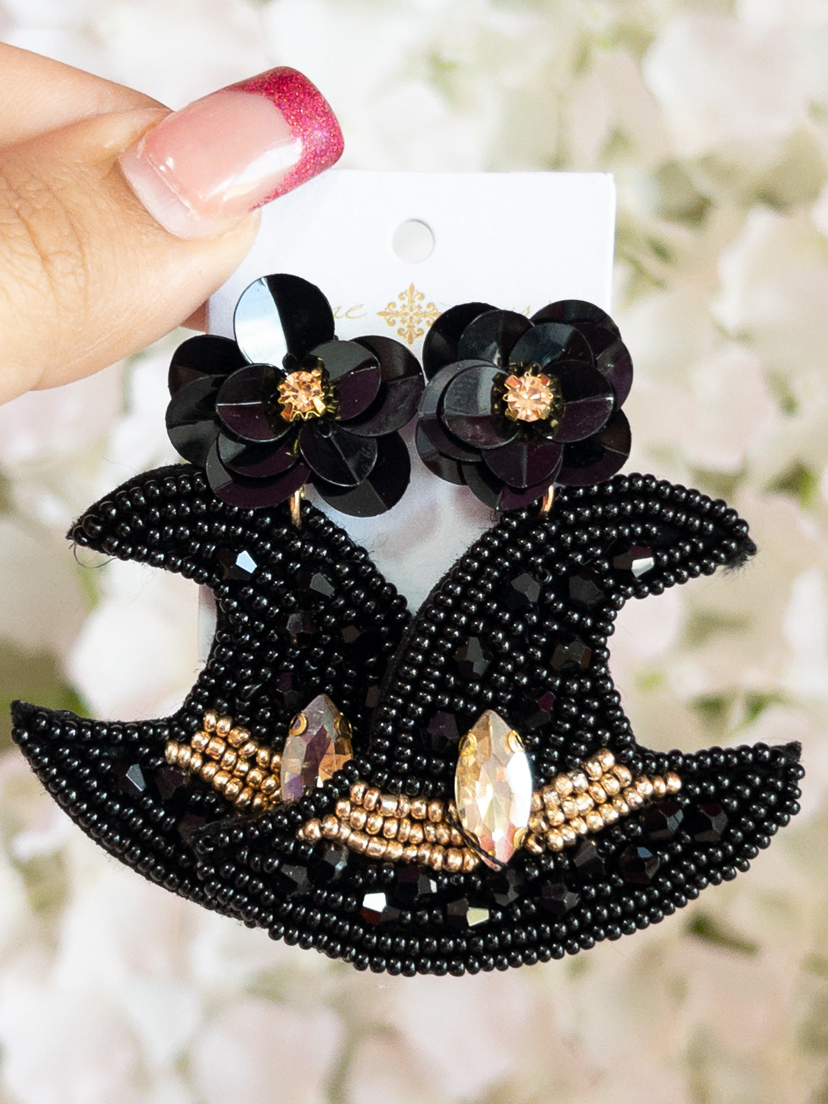 JANE MARIE JET BEADED WITCH HAT