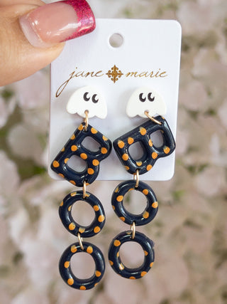 JANE MARIE GHOST WITH JET & ORANGE DOTTED BOO