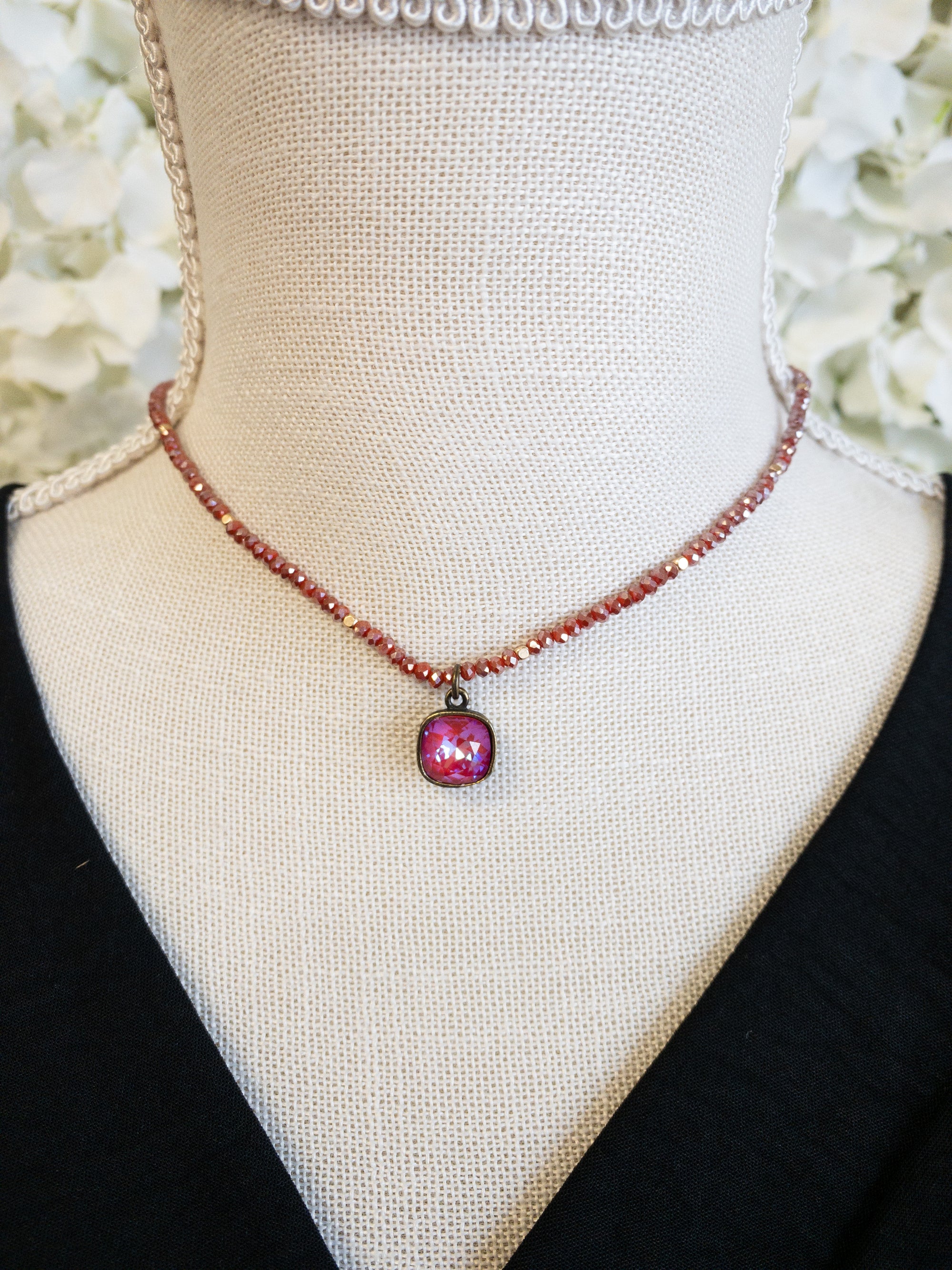 FUCHSIA PINK PANACHE NECKLACE