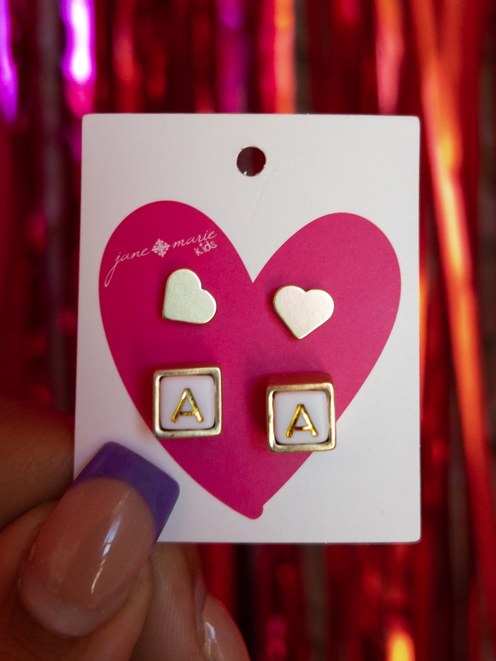 INITIAL HEART JANE MARIE STUDS