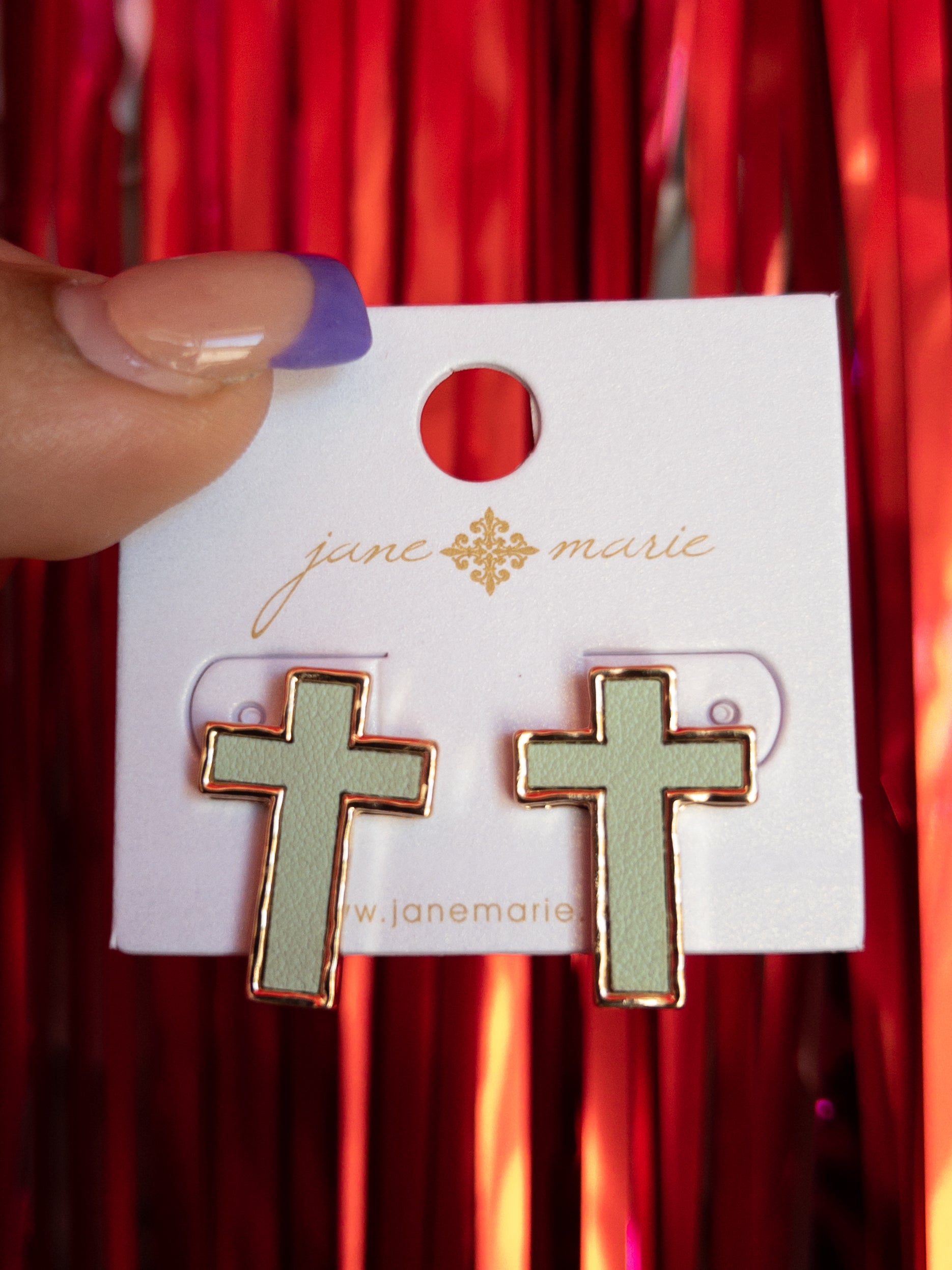 JANE MARIE LARGE STUDS CROSS