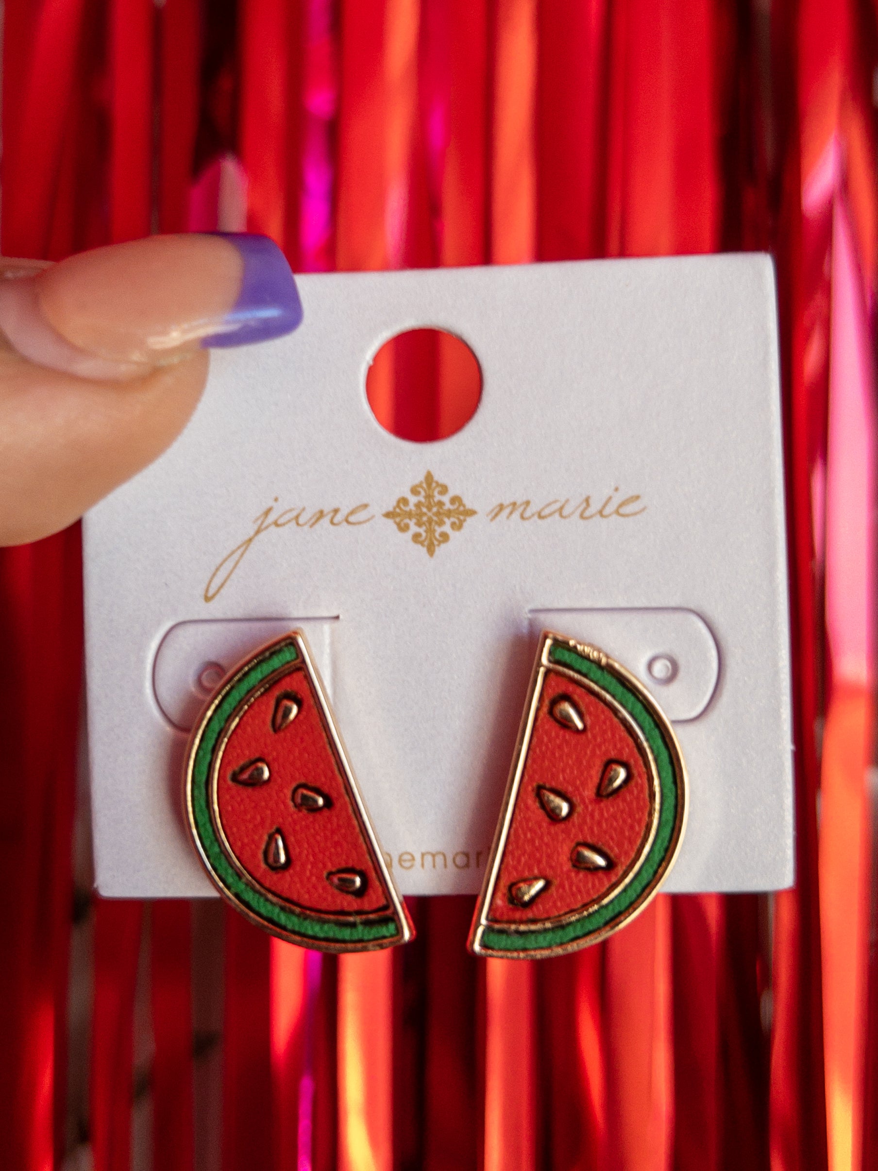 JANE MARIE LARGE STUD WATERMELON