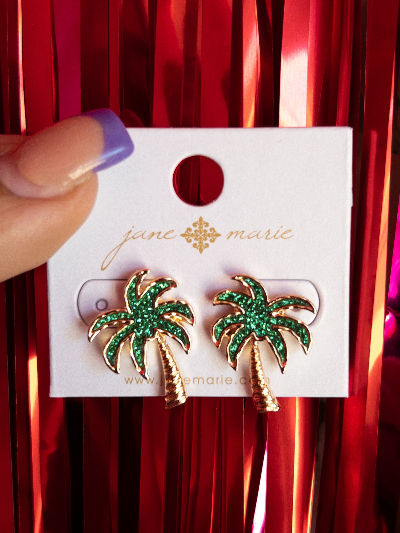 JANE MARIE LARGE STUD PALM TREE