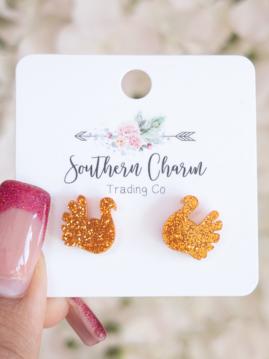 SOUTHERN CHARM GLITTER STUD ORANGE TURKEY