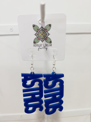 ASTRO BLUE MATTE HOOK EARRINGS