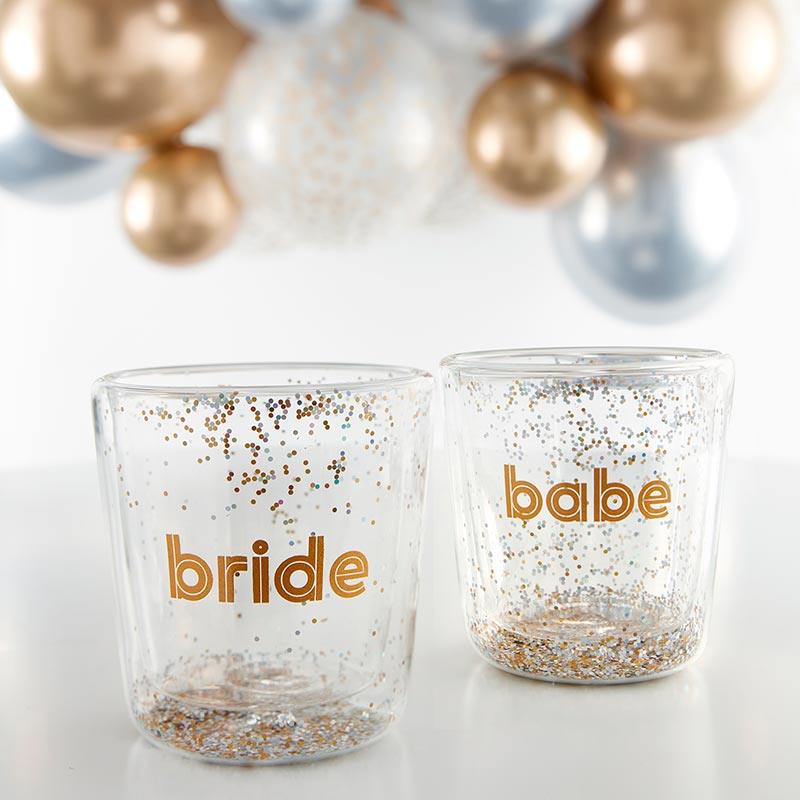 BRIDE- GOLD DOUBLE-OLD FASHIONED GLASS