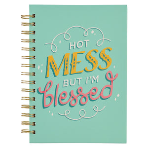 Hot Mess But I'm Blessed Wirebound Journal