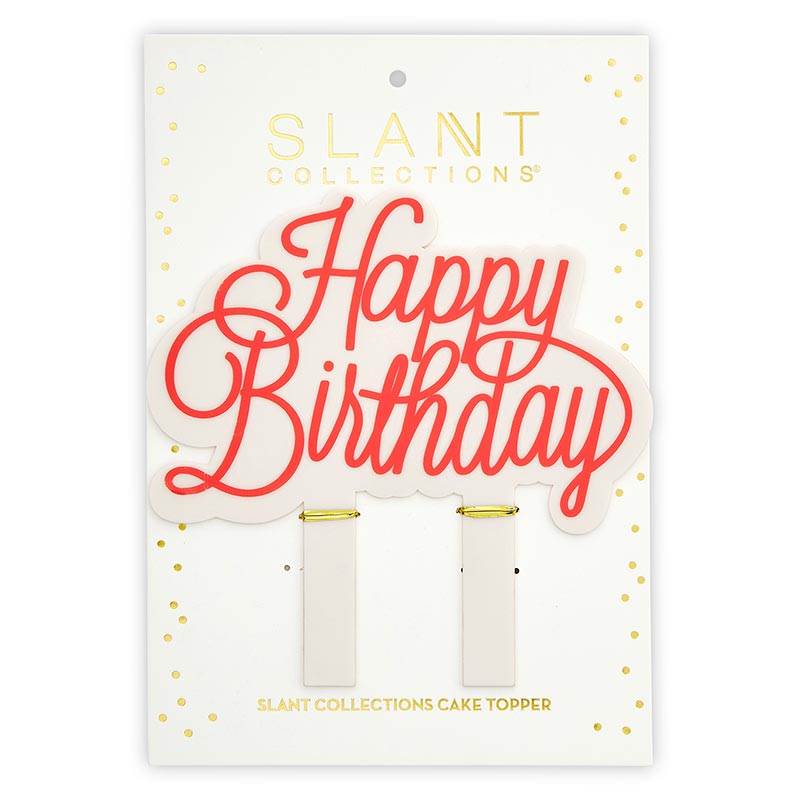 HAPPY BIRTHDAY TOPPER- RED
