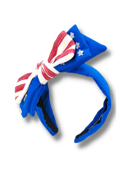 BRIANNA CANNON ADULT SIZE STARS AND STRIPES BOW HEADBAND