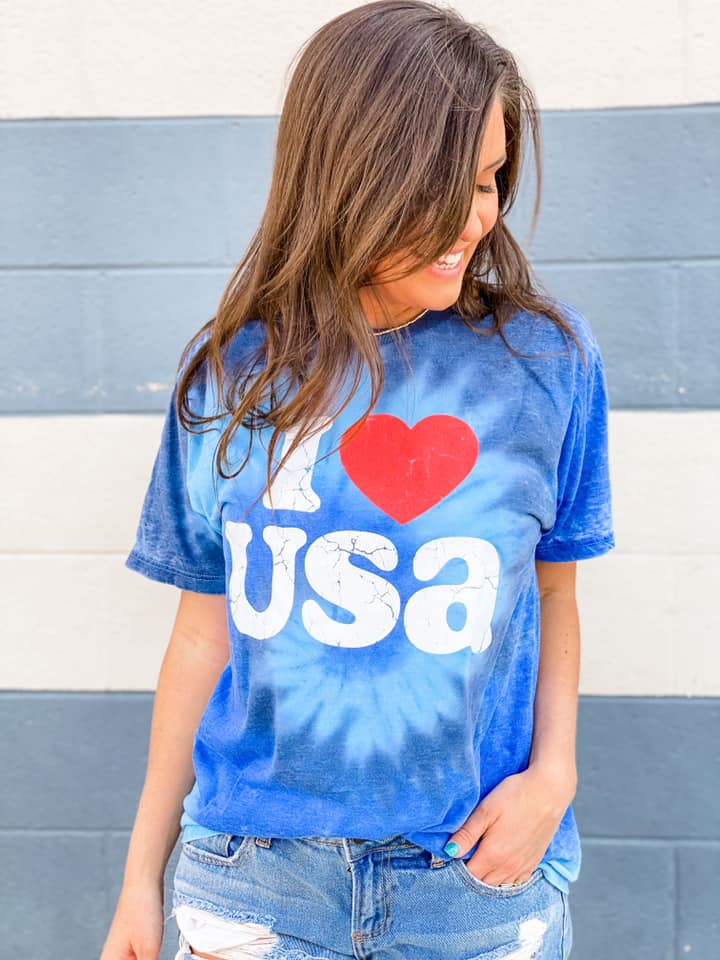 I HEART USA TYE DYE