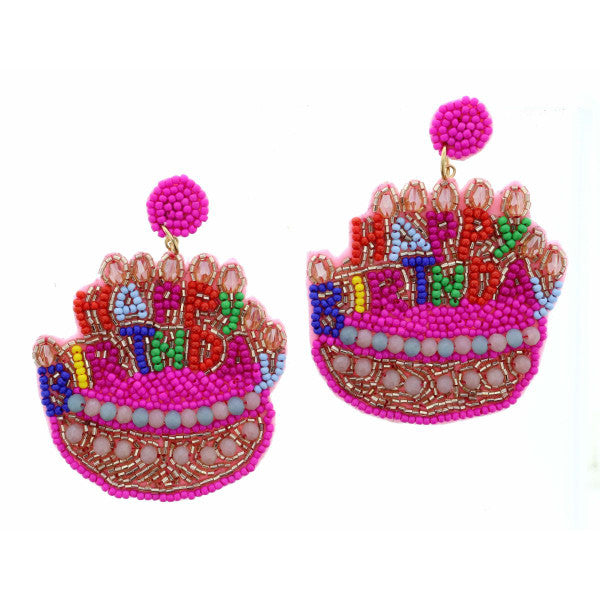 JANE MARIE HAPPY BIRTHDAY CAKE BEADED DANGLES