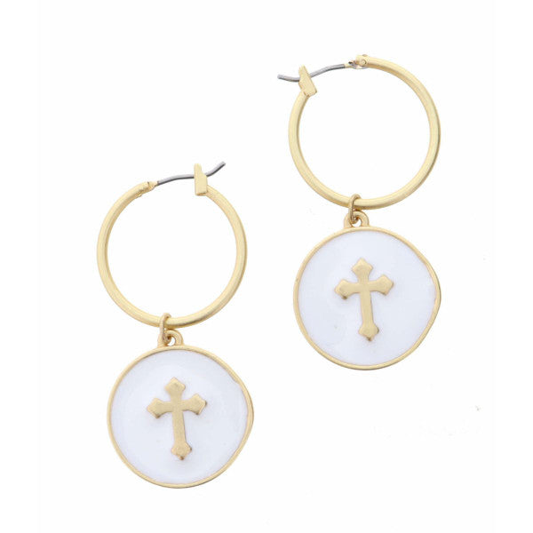 JANE MARIE WHITE EPOXY DISX WITH CROSS