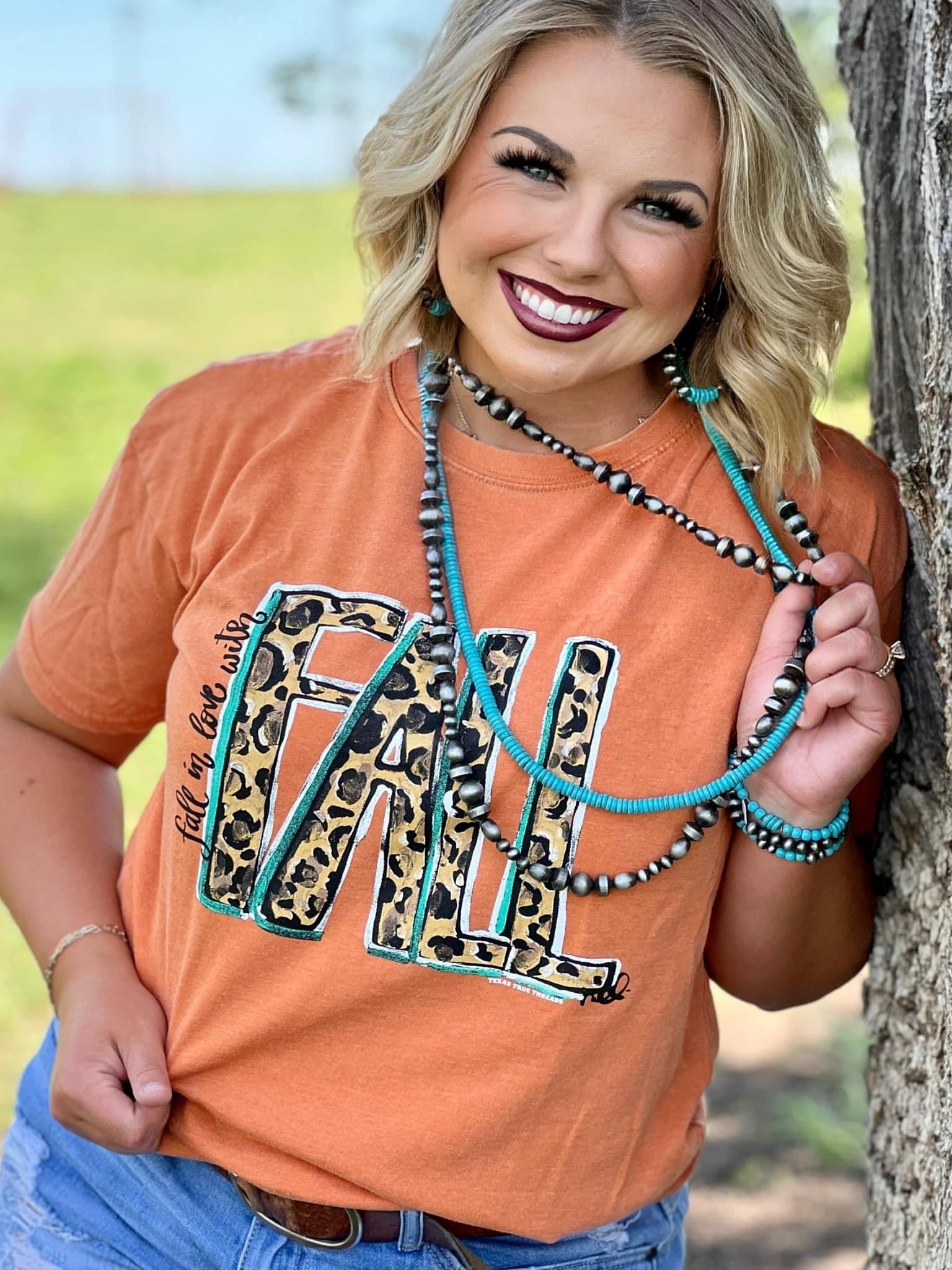 CALLIE ANN STELTER LEOPARD FALL TEE