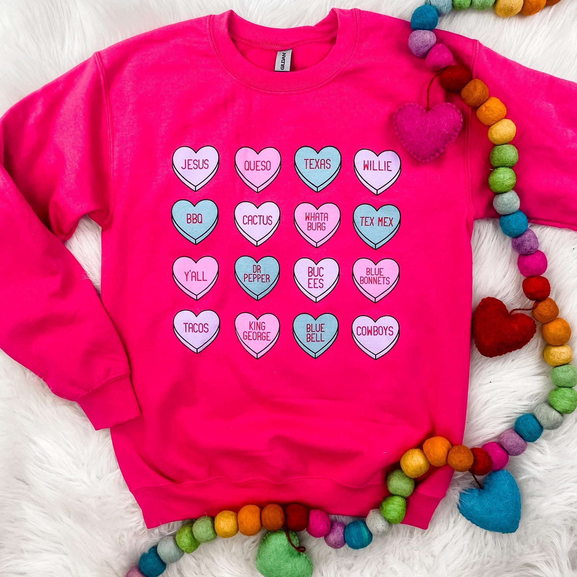 TX CANDY HEART SWEATER