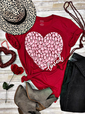 LOVED LEOPARD RED TEE