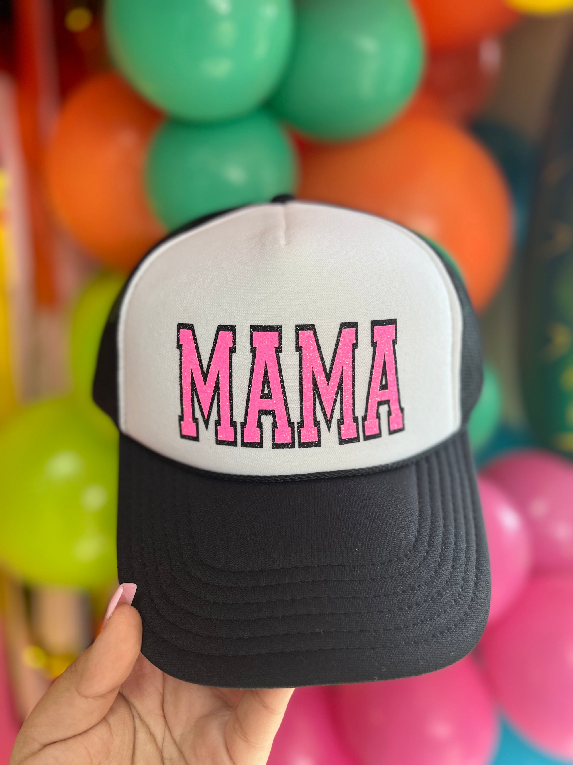 PINK GLITTER MAMA CAP