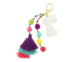 BUBBLE INITIAL KEYCHAIN COLORFUL JANE MARIE