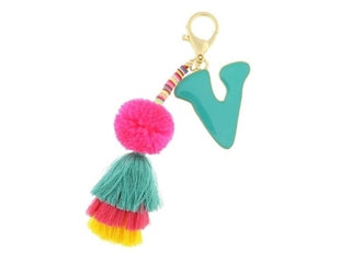 BUBBLE INITIAL KEYCHAIN COLORFUL JANE MARIE