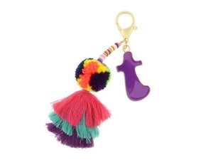 BUBBLE INITIAL KEYCHAIN COLORFUL JANE MARIE