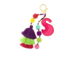 BUBBLE INITIAL KEYCHAIN COLORFUL JANE MARIE