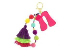 BUBBLE INITIAL KEYCHAIN COLORFUL JANE MARIE