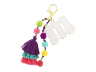 BUBBLE INITIAL KEYCHAIN COLORFUL JANE MARIE