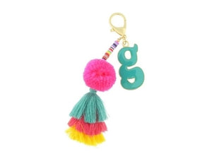 BUBBLE INITIAL KEYCHAIN COLORFUL JANE MARIE