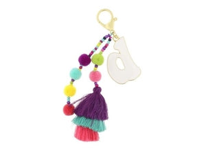 BUBBLE INITIAL KEYCHAIN COLORFUL JANE MARIE