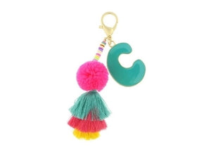 BUBBLE INITIAL KEYCHAIN COLORFUL JANE MARIE