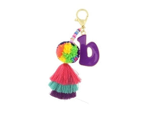 BUBBLE INITIAL KEYCHAIN COLORFUL JANE MARIE