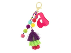 BUBBLE INITIAL KEYCHAIN COLORFUL JANE MARIE