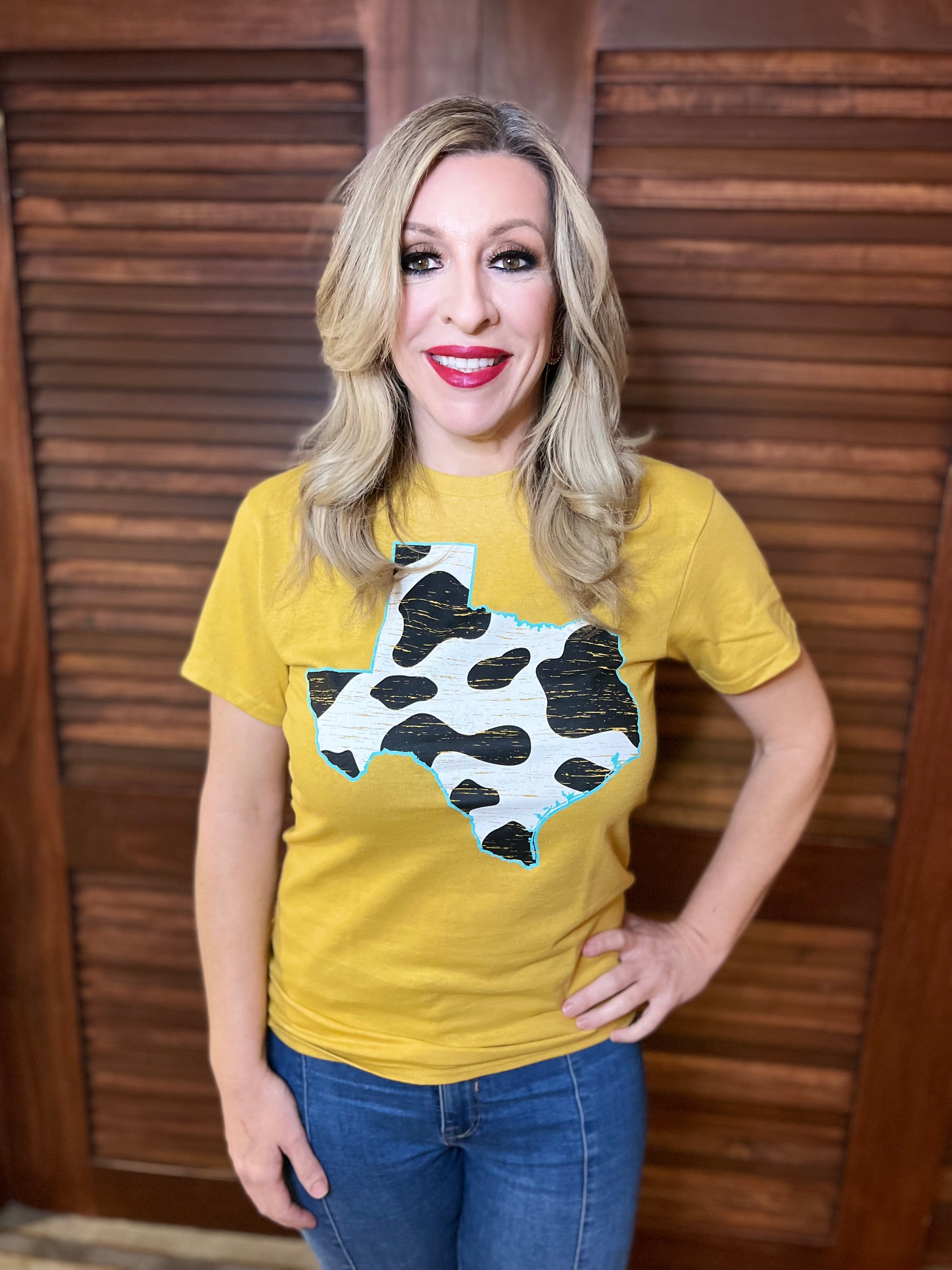 COW PRINT TEXAS TEE